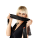 Obsessive verführerisches 4-teiliges Damen Unterwäsche-Set Modell 840 aus BH, Strapsgürtel & String, mit exklusiver Satin-Augenbinde made in EU, schwarz-Stickerei, Gr. S/M