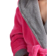 TESPOL Delfino Kinder flauschiger Kinderbademantel mit Kapuze, 158-164, Pink/Grau