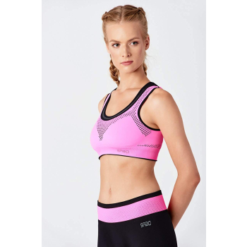 TESPOL Inforce Damen Sport-BH, XL, Pink/Schwarz