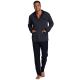FOREX Lingerie 423 Herren - edler Pyjama Hausanzug aus 100% Baumwolle, 3XL, Dunkelblau