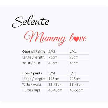 Selente Mummy Love 0150 Damen Umstands-/ Stillschlafanzug, L/XL, Dunkelblau/Weiß