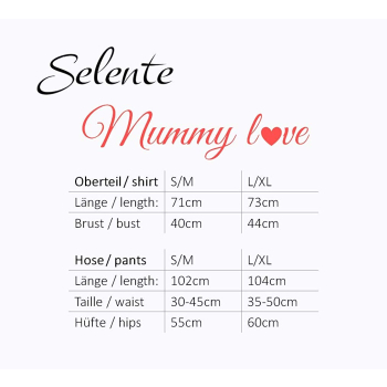 Selente Mummy Love 0136 Damen Umstands-/ Stillschlafanzug, S/M, Dunkelgrau
