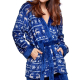 Selente Fary Damen kuscheliger 2-teiliger Fleece-Anzug mit Kapuze, S, Blau