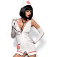 Obsessive Damen Krankenschwester-Kostüm mit Satin-Augenbinde