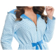 DOROTA FR228 Damen Bademantel mit Reißverschluss und Taschen, L (40), hellblau