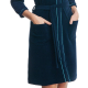 DOROTA FR280 Damen Bademantel mit Reißverschluss und Taschen, L (40), dunkelblau