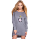 S& SENSIS  Pinguino  Baumwoll-Nachthemd/Sleepshirt  (made in EU), S/M (36/38), Dunkelgrau