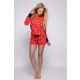 S& SENSIS Damen Baumwoll-Pyjama/ Hausanzug/ Shorty Relampago (made in EU), XL (42), Rot Rentier