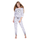 S& SENSIS Baumwoll-Pyjama Schlafanzug Hazsanzug Ambrell, made in EU, L (40), Grautöne mit Koala