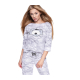 S& SENSIS Baumwoll-Pyjama Schlafanzug Hazsanzug Ambrell, made in EU, L (40), Grautöne mit Koala
