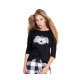 S& SENSIS Baumwoll-Pyjama Schlafanzug Hausanzug Koala, made in EU, L (40), Schwarz/Weiß mit Koala