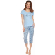 Moonline nightwear Michaela Damen Capri-Pyjama, aus 100% Baumwolle