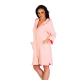 FOREX Lingerie 409 Damen - Bademantel Mantel mit Reißverschluss und Kapuze, S, Pink