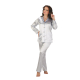 FOREX Lingerie 934 Damen  - eleganter Satin-Pyjama Schlafanzug , S, Pflaume