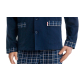 FOREX Lingerie 538 Herren - edler Schlafanzug Hausanzug aus 100% Baumwolle, M, Marine