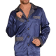 FOREX Lingerie 939 Herren - hochwertiger Satin-Pyjama Schlafanzug , L, Marine
