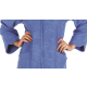 FOREX Lingerie 409 Damen - Bademantel Mantel mit Reißverschluss und Kapuze, S, Jeans